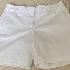 J. Crew White Cotton Bermuda Shorts